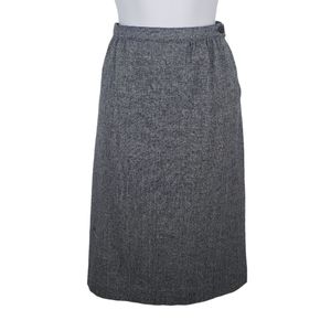 Vintage Pendleton 100% Virgin Wool Navy Blue and White Herringbone Pencil Skirt